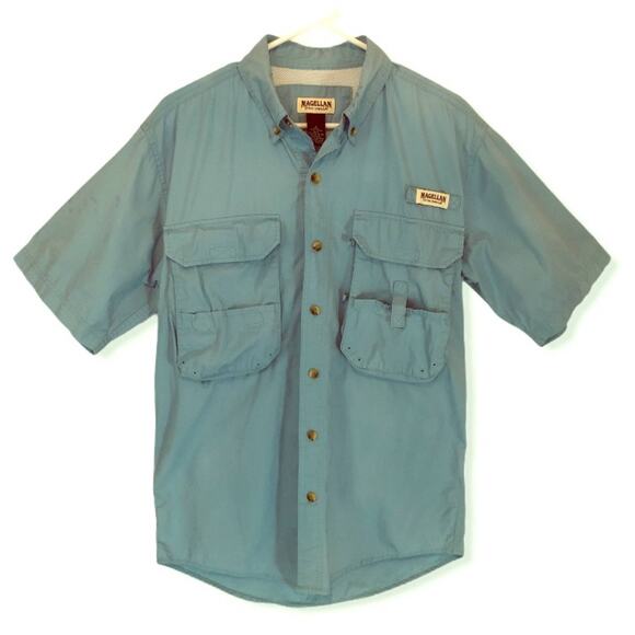 Magellan Blue Vented Sportswear Short Sleeve Shirt size Small - Picture 1 of 6